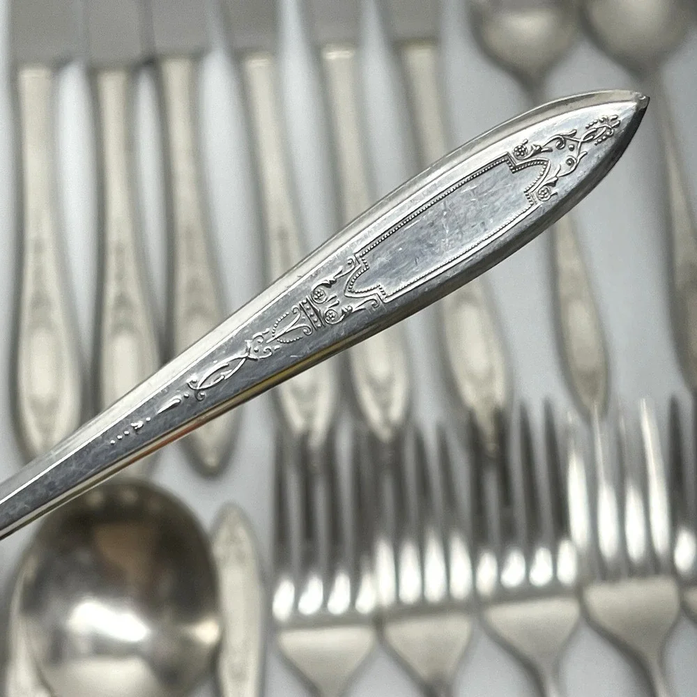 Wm A‎ Rogers Debutante Grandeur Princess by Oneida Silverplate Flatware 34 piece